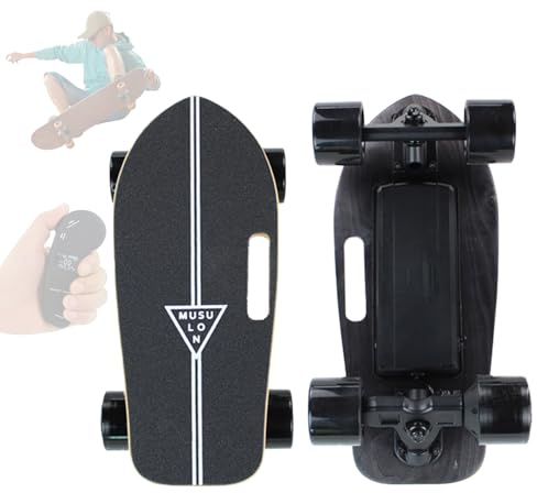 Elektrisk Longboard Skateboard, Motoriserad Cruiser Board, Skateboard 8 Km, Med StöTdäMpande Hjul, BäRhandtag, FöR TonåRingar Vuxna NyböRjare Flickor Pojkar Black-8kmRange
