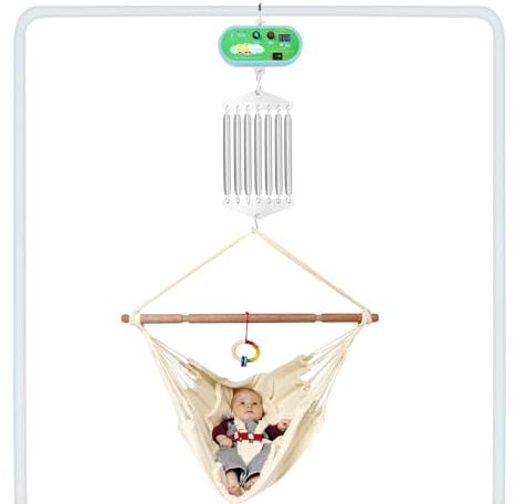 Hängende Babywippe Elektrische 7-Feder, 20kg Tragkraft Babyschaukel Steuerung Federwiege Motor Controller mit 10 Stufen Geschwindigkeit & Einstellbar Timer für Babyschaukel und Hängewiege
