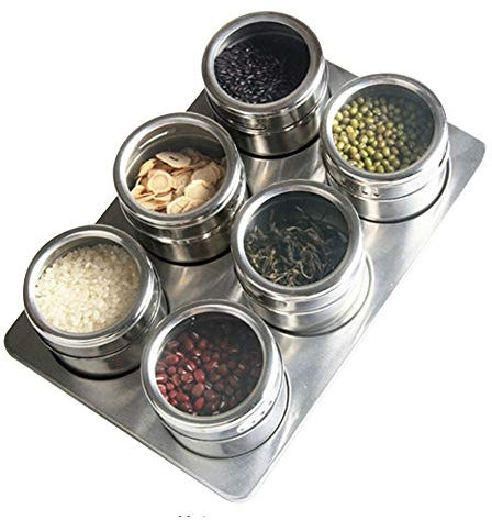 Per la cucina SY6 in 1 dell'acciaio inossidabile della cucina Salt Ampolliera spezia stona contenitore di spezie Bottiglie
