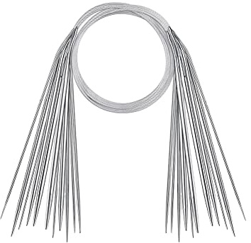 11 par rundstickor i rostfritt stål Professionell virknål metall rundstickor olika storlekar från 1,5 mm till 5 mm 43 cm
