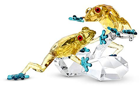 Swarovski Crystal Paradise Frogs - 2 Count - Light Multi-colored - Green, Blue - Figurine - Nature - Collectible Figurines