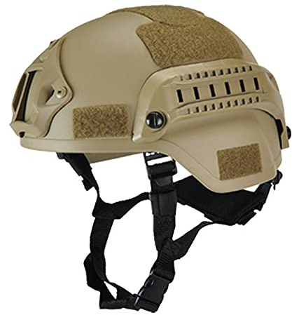 GEQIAN, casco tattico militare da bicicletta per airsoft Gear Paintball Head Protector uomo donna per ciclismo – con supporto per fotocamera sportiva visione notturna