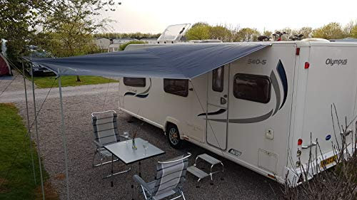 WILD EARTH DELUX Sun Canopy Awning for VW Camper Vans, Van Conversions, Motorhomes or Caravans 2.4M x 3M SILVER GREY