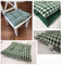 EXTRA DICK Design Stuhlkissen Sitzkissen Stuhl Garten Küche Kissen 40x40cm 8cm Deko Auflage für Gästezimmer, Esszimmer, Küche, Terrasse, Wintergarten, Wohnzimmer (Grün-Weiß Kariert)