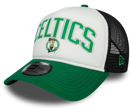 New Era Boston Celtics Berretto da Baseball Cappellino da Camionista Cappello Regolabile Visiera Curva Maglia Pallacanestro Verde Bianco Nero