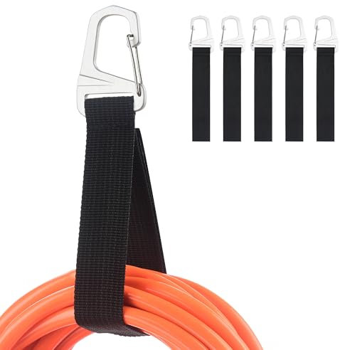 Cable Matters 5-Pack Heavy Duty Extension Cord Organizer Straps with Metal Buckle, 22 kg Load Capacity, Extension Cord Holder with 32 x 2.5 cm Hook-and-Loop Straps