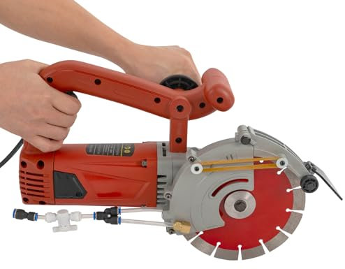 Rozadora Pared 4800W Rozadoras Eléctrica áNgulo Ajustable 5000rpm Profundidad Máxima De Corte 71 mm Máquina De Ranura Eléctrica,Corte De Azulejos De Mármol De Cemento De Hormigón(Rojo)