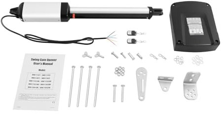 300 kg - 1 entraînement de portail battant à double tige - Moteur automatique de portail battant robuste avec 2 télécommandes - Entraînement de portail battant à bras à ressort