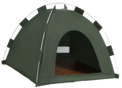 LIXSAZSE Wasserdichtes Hundezelt für Outdoor Abenteuer, duftendes, beruhigendes Tippi Kinderzelt, Indoor Katzenkorb zum Schlafen, Hundetunnel, grüner, L 48 * 48 * 42cm