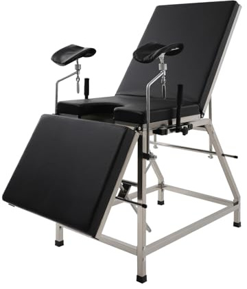 RUETERY Gynekologisk stol med justerbart ryggstöd och fotstöd, rörlig avloppsbassäng, max. Lastkapacitet 200 kg, gynstol för sjukhus, kliniker etc.