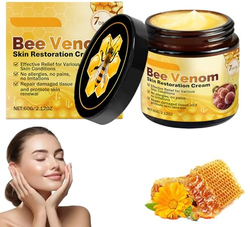 Bienengift Komplettcreme, Bienengiftsalbe, Natural Bee Cream for Moisturizing, Bee Venom Umfassende Creme, Natürliche Hautreparaturcreme Für Gesicht und Körper,Bienengift-Therapie Cremes für alle Haut