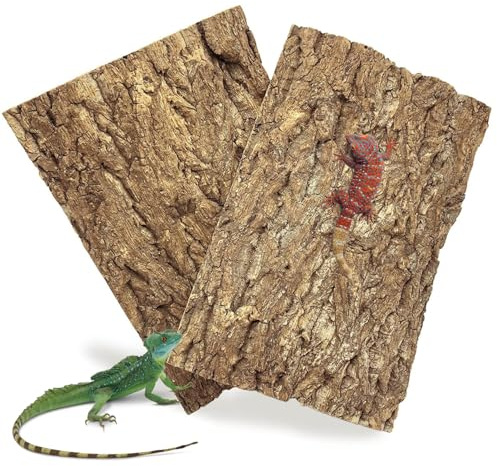 SIXHAOBU Lot de 2 Parois Arrière en Écorce de Liège pour Terrarium, 15 x 20 cm Aspect Écorce d'arbre Naturelle, Fond Naturel D'écorce d'arbre pour Reptiles Tels Que Gecko, Tagames Barbus et Tortues