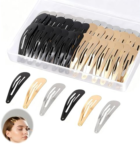 60 horquillas para el pelo para mujer, 5 cm, metal, pinzas para el pelo para mujeres, con caja de almacenamiento, horquillas antideslizantes, accesorios de metal, pinzas para el cabello pequeñas