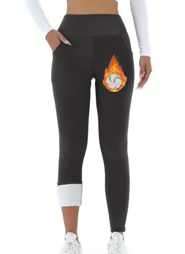 Leggins Termicos Mujer Invierno Forro Polar Grueso Mallas Termicas Deporte Push Up Pantalones Leggings para Mujer Cálidos de Invierno con Cintura Alta Medias con Forro Polar