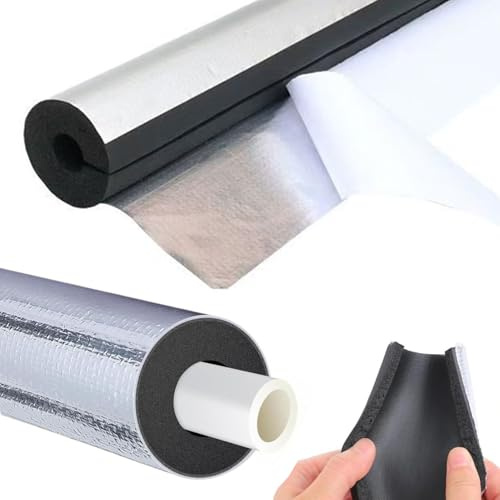 RZUMXOPY Rohrisolierung, Selbstklebendes Frostschutz Rohr Isolierrohr, Rohrisolierung Schaumstoff Schaumstoffschlauch für Klimaanlage Solar Wasserrohr Den Außenbereich (ID) 20mm x (T) 10mm x (L) 0.9m