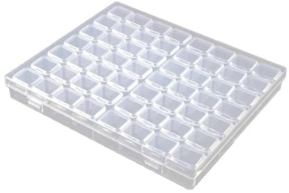 1 X 5D Diamond Ainted Storage Box, 56 Grids，Compatible For Bead, Sewing, Nail Diamonds, Embroidery Boxes Organizer, Art Craft(56 White)