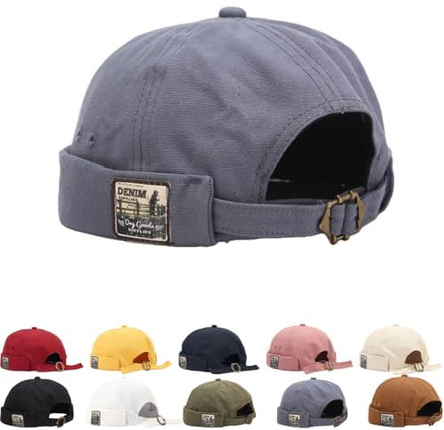 Gorro Docker Hombre Gorro de Hip-Hop Gorro Docker de Algodón Ocala Hombre Verano Gorra Docker Cierre autoadherente Primavera Verano
