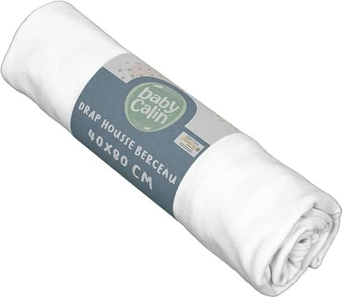 babyCalin dra-på-lakan, 100% bomull, 40 x 80 cm, vit