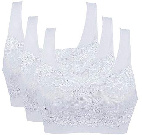 Vertvie dam stretch-bh utan byglar, push-up, yoga, sport bh, toppset för träning, stoppning, 3-pack