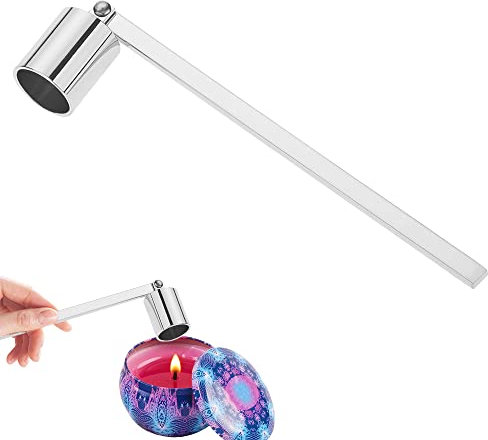 Cortney Spegni Candela per Candele in Acciaio Inox con Manico Lungo, Strumenti per la Cura delle Candele può Spegnere in Sicurezza Gli Stoppini delle Candele(Argento)