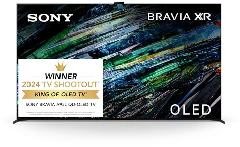 Sony QD-OLED 77 inch BRAVIA XR A95L Series 4K Ultra HD TV: Smart Google TV with Dolby Vision HDR and Exclusive Gaming Features for The PlayStation® 5 XR77A95L- Latest Model,Black