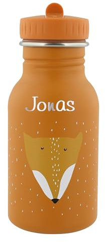 Trixie Baby Personalisierte Fuchs Kindertrinkflasche (350ml) aus rostfreiem Edelstahl mit Namen für Mädchen und Jungen - Auslaufsicher & kinderfreundlich