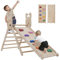 Klettergerüst Indoor klettersteine 3-in-1 Montessori kletterdreieck mit Rutsche Faltbares Kinder Kletterbogen aus Holz Spielzeug pikler zum Rutschen & Klettern für Kinder ab 1 Jahr