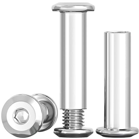 Drenky Tornillos De Conexión M8x30mm Tornillos De Manguito M8 Acero Inoxidable A2 V2A Tornillos Para Muebles, Armarios, Tableros De Madera 10 Piezas (10 x Tornillos, 10 x Tuercas Cilíndricas)