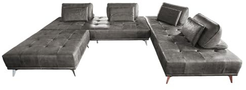 KAWOLA Ecksofa Leder Wohnlandschaft Sofa Wohnzimmer, Velvet Sofa, Ecksofa Samt Groß, Couchgarnitur