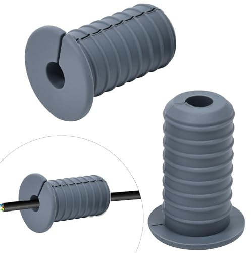 EASYEAH 2pc Starlink Cable Grommet 3/4 Silicone Anti-Slip Wall Hole Pass Through Split Cable Bushings for TV Wire Ethernet Cord, Starlink Cable Routing Kit Accessories,38mm/1.5Ht, Grey
