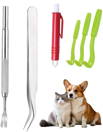 Ceeyoll, 6 Piezas, Quita Garrapatas, Pinza Garrapatas, Pinzas para Quitar Garrapatas, Duradero, Fácil de Limpiar, Pinzas Garrapatas Humanos, Adecuado para Humanos, Perros, Gatos y Niños