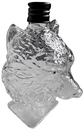 Vinmugg vargskulptur 12 x 8 x 7,5 cm konstnärlig vargskulptur vinglas whiskyglas vargtema vargkollektion formad whiskyflaska för cocktail whisky bar resor