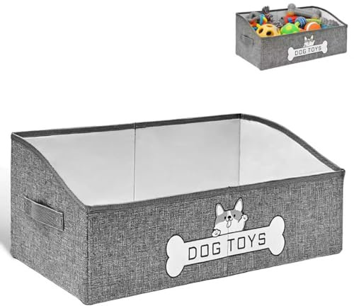 Rzspher Dog Toy Box, 50x29x22 cm Foldable Fabric Trapezoid Organizer Boxes