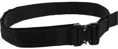 TOYANDONA Cinturón Táctico Doble Capa de Nailon Resistente Negro M con Hebilla de Liberación Rápida para Servicio Exterior y Patrulla, Cinturón Utilitario para Deportes de Tiro y Trabajo