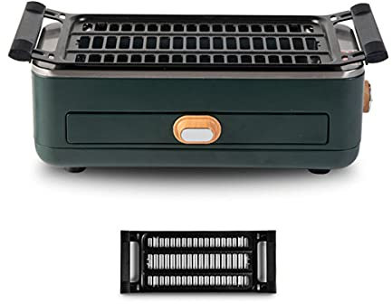 HIZQ Plancha Eléctrica Barbacoa Regulador De Temperatura, Parrilla Eléctrica Plancha Parrilla Barbacoa Interior Sin Humo Asas Toque Frío, 850 W,B2