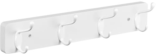 OUTNILI Heavy Duty Coat Rack Wall Mount - White Coat Hooks Wall Mounted for Sunglasses Jackets Hats Purse Dog Leashes Towels - Coat Hanger for Entryway Closet Mudroom Laundry Room Bathroom