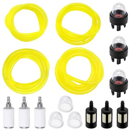 VooGenzek 16 Piezas Kit de Mangueras de Combustible, 4 x 1m Tubo de Combustible, Filtro de Gasolina, Bombilla de Imprimación, para Cortacésped, Motosierra