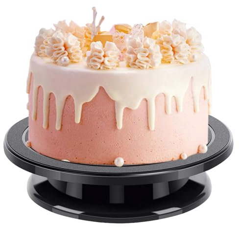 Tocadiscos giratorios para Tartas, Soporte Giratorio para Tartas, Kits de decoración de Pasteles giratorios de 11 Pulgadas, Herramientas para Hornear, Soporte para Tartas para Navidad, Bordes de