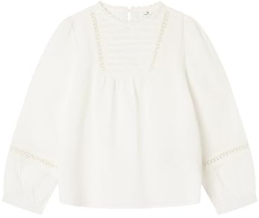 SPRINGFIELD BL ML Camisa Plumetti Chemise, Blanc Standard, 8 Ans pour Fille