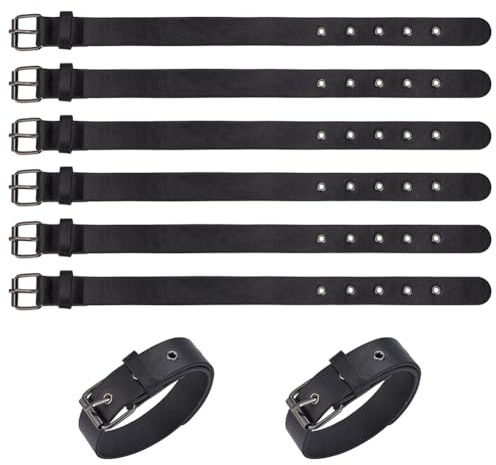 FINGERINSPIRE 8 st traditionella kilt-förlängare remmar läder manschett bältesspännen 2,5 x 40,7 cm svart PU-läder justerbart bälte med metall fyrkantigt spänne dambälte för rock jacka klänningsväskor