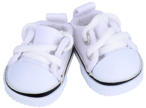 Mikovivi 2pcs Chaussures de Poupée, Mini Baskets Blanches Tendance Accessoires pour Vêtements et Présentation de Poupées 15 et 17 cm (Poupées Non Incluses)