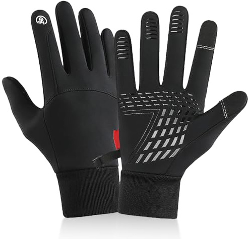 Zynxel Guanti Moto Invernali Antivento e Termici per Uomo e Donna, Impermeabili con Touch Screen, Antiscivolo, in Pile Ideali per Ciclismo, Alpinismo e Trekking (L)