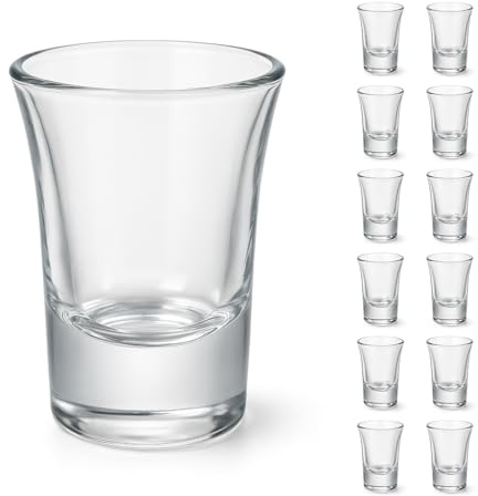 Carlso Schnapsgläser Set, 12 Stück, Glas, 4 cl, Spülmaschinenfest, Standfest, Shot Gläser für Party und Bar (12, 30835)