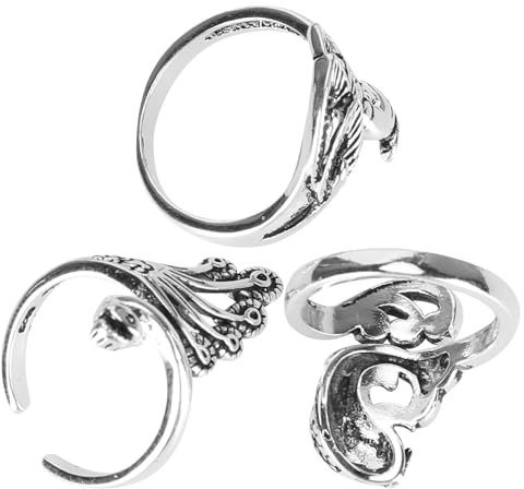 SIXRUN Anello per Maglieria Regolabile Anello Guida per Filato in Ottone Durevole Supporto per Dito per Lavoro a Maglia più Veloce, Uncinetto, Artigianato Fai-da-te 3 Pezzi per Accessori per Maglieria