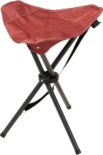 Envenzo Folding Camping Stool, 3-Leg Tripod Design, Metal Frame, 600D Polyester Seat, with Shoulder Strap, Multiple Colours (1 X RED)