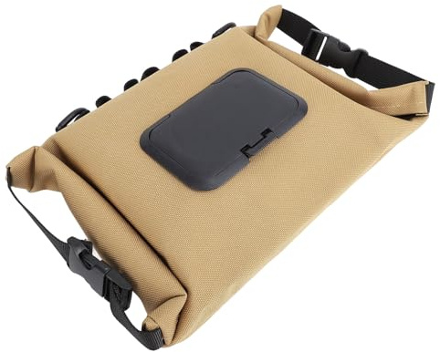 Huairdum Stor Kapacitet Canvas Bärbar Camping Våtservetter Påse, Wipes Dispenser Förvaringsväska för Bil Kontor Hem Resor Vandring Utomhus, Väska för Vävnader (Ljusbrun)