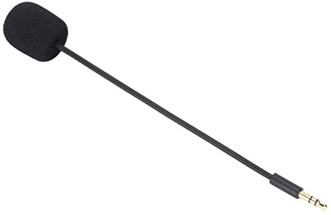 Aramox 3,5 Mm Ersättningsmikrofon, Löstagbar Bommikrofon i Aluminiumlegering med Brusreducerande Tydlig Röst, 360 Justerbar för Spelheadset PC Controller Smart Devices