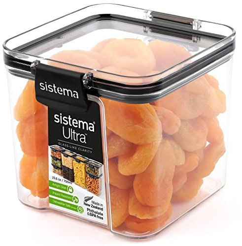 Sistema Ultra recipientes de almacenamiento herméticos para despensas y cocinas | 700 ml recipiente de plástico para guardar alimentos | Apilables | Sin BPA