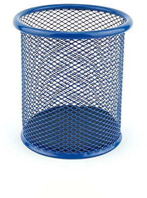 LEVIATAN Metall Stifteköcher - Stiftehalter rund aus Drahtmetall - Mesh Multifunktions Becher für Kugelschreiber - Stifte Halter für Büro/Schule Ø91 mm, Marineblau