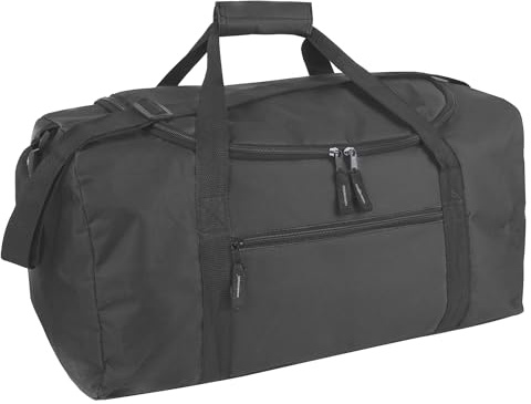 20 Inch, 40 Liter Duffel Bag for Men, Women, Teens – Travel Weekender Overnight Carry-on Shoulder Duffel Tote Bag (Black)